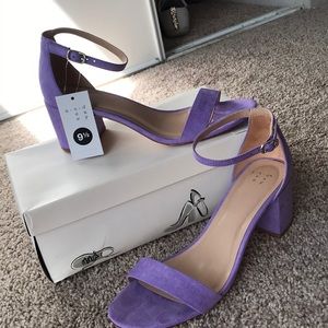 Lilac Block heels ankle strap